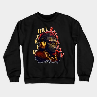 VR Virtual Reality Monkey Player Gamer Gorilla Gift Crewneck Sweatshirt